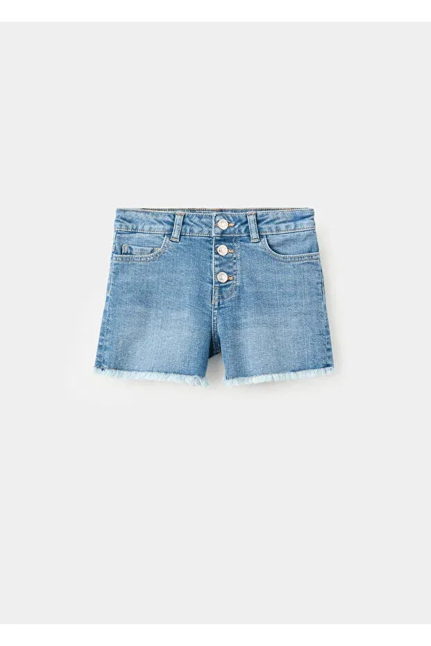 Детские шорты для девочек джинсовые Mango Kids, Dull Blue