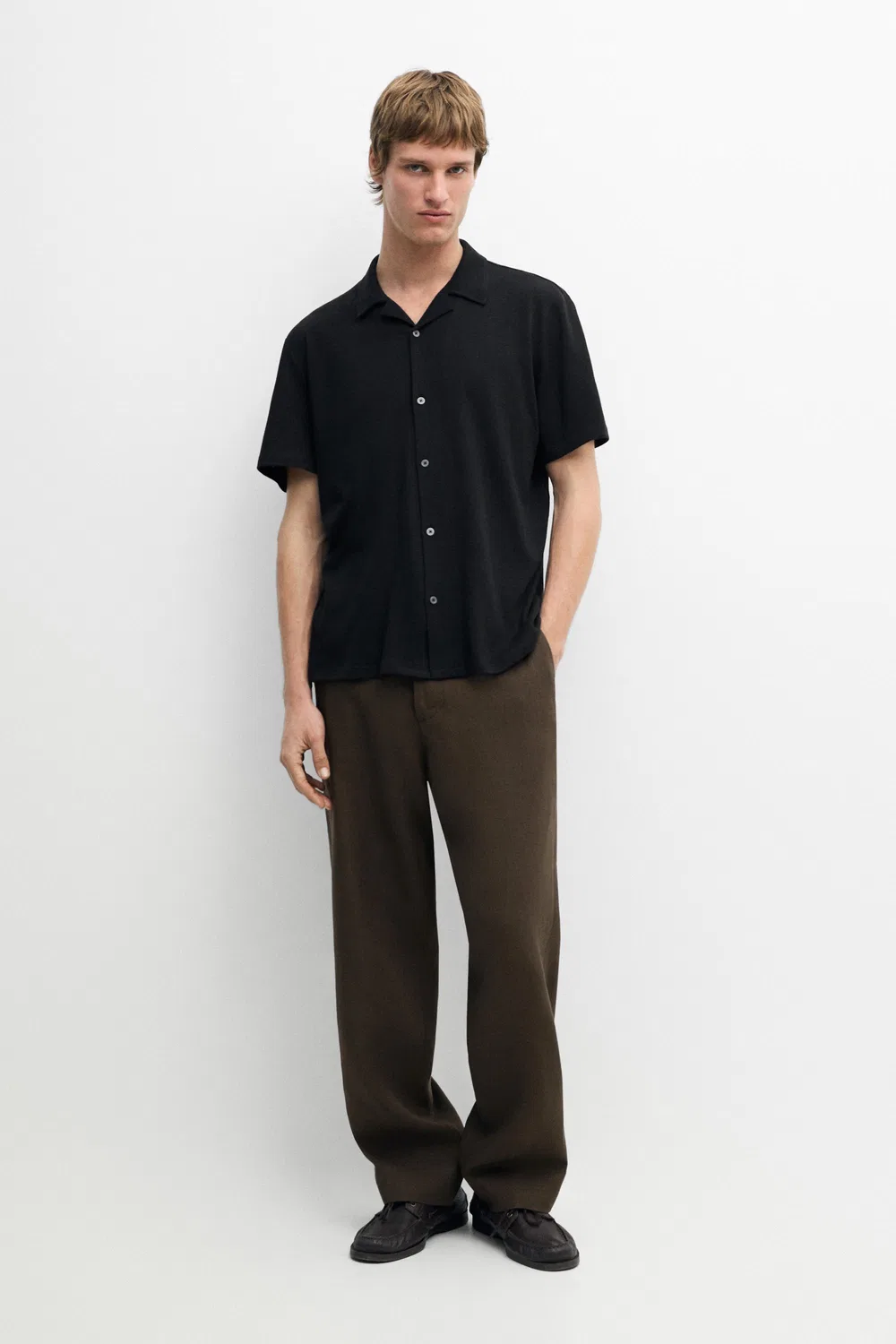 Брюки от льняного костюма Massimo Dutti, коричневый