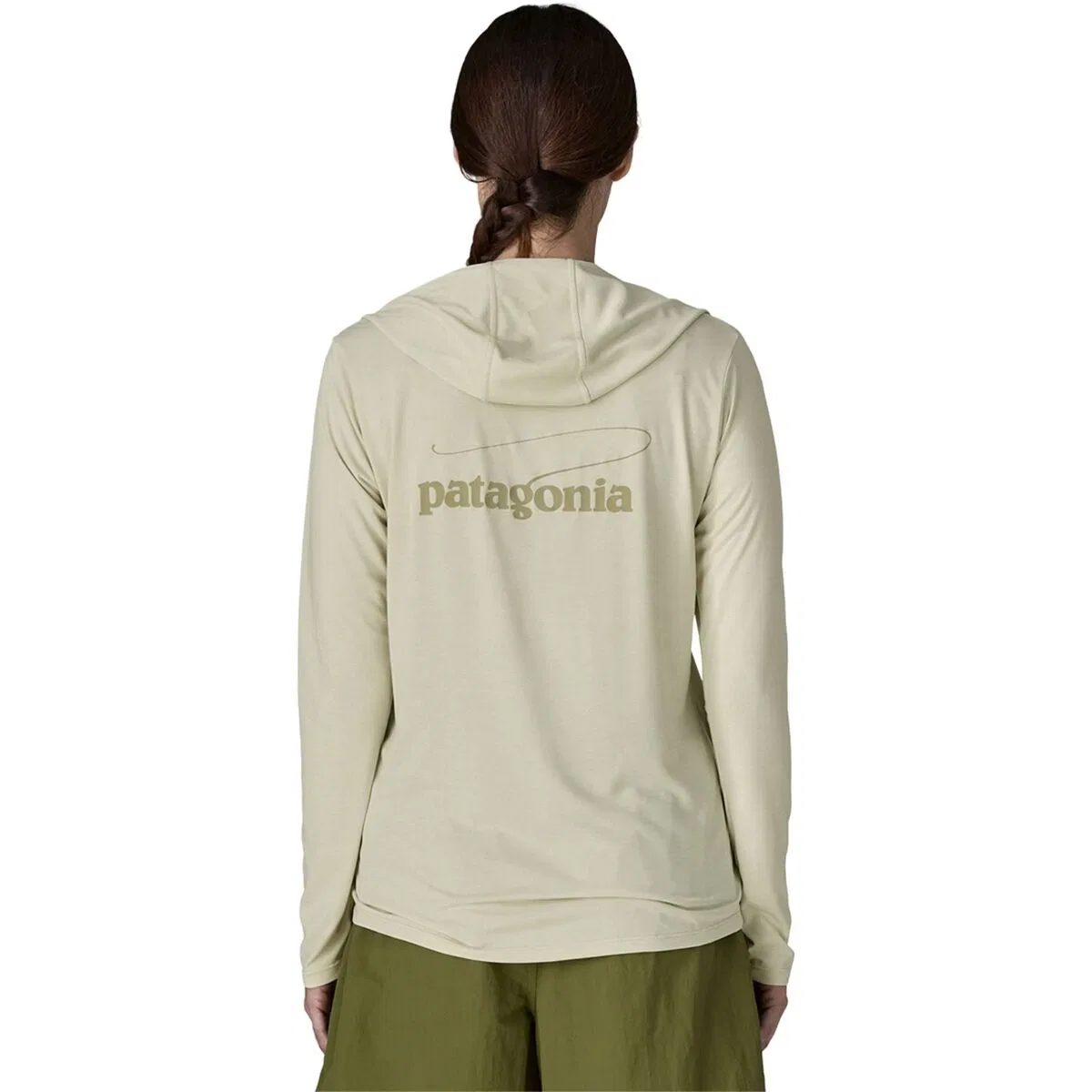 Женское худи с длинным рукавом Capilene Cool Casting Logo Daily Hoodie Patagonia, Dyno White