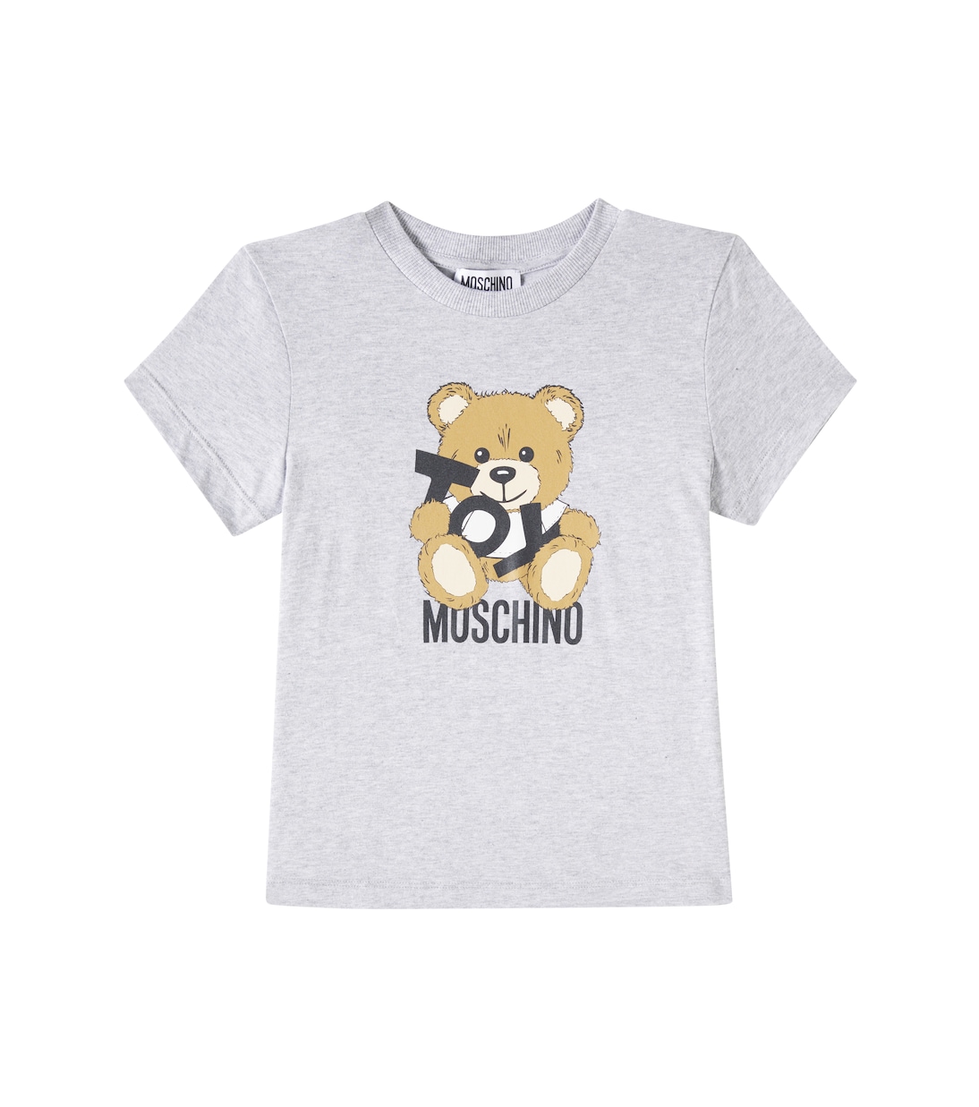 

Футболка из хлопкового джерси с плюшевым мишкой Moschino Kids, Grigio Chiaro Melang