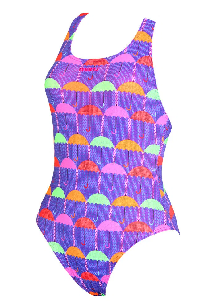 Детский купальник с принтом Umbrella Maru, Violett Fluoreszierendes Grun