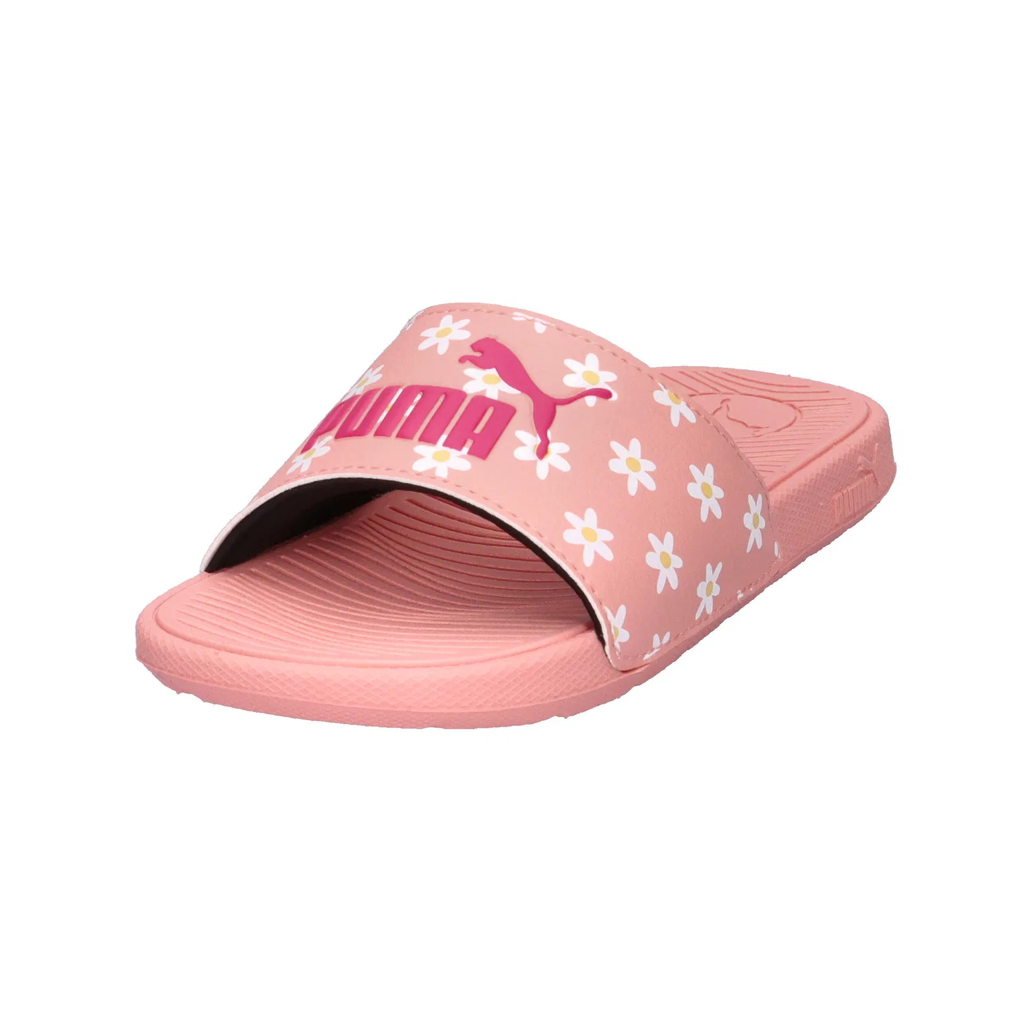 Детские шлепанцы для девочек с принтом Cool Cat 2.0 Daisies PS Puma, Rosa — фото 4