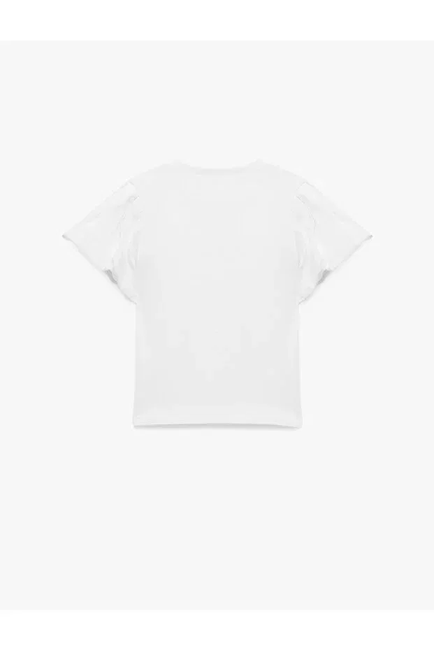 Детская футболка для девочек с принтом Koton Kids, White — фото 2