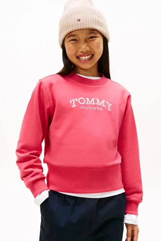 Детские свитшот для девочек с длинным рукавом Tommy Hilfiger, Vintage Cerise/Ancient White