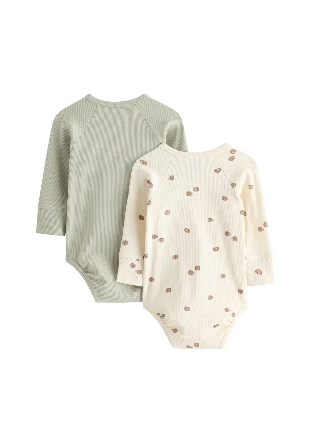 Комплект из 2 ребристых боди-комбинезонов унисекс - боди Lindex, Light Dusty Green — фото 2