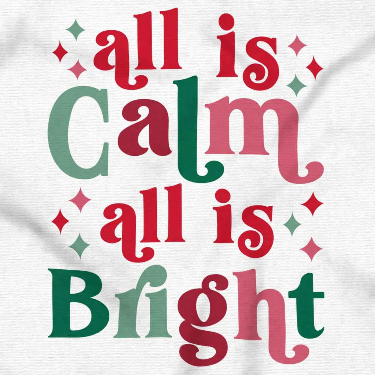 Детское боди-комбинезон с принтом Christmas All Is Calm Song Lyric Brisco Brands, White — фото 2