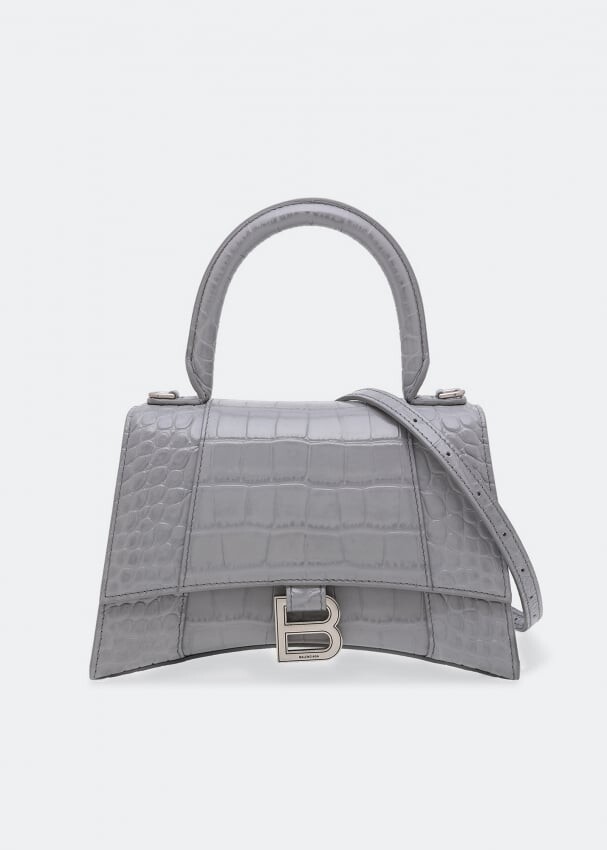 

Сумка BALENCIAGA Hourglass S top-handle bag, серый