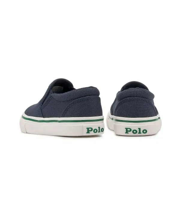 Кроссовки-слипоны детские с плюшевым мишкой Polo Ralph Lauren, синие — фото 4