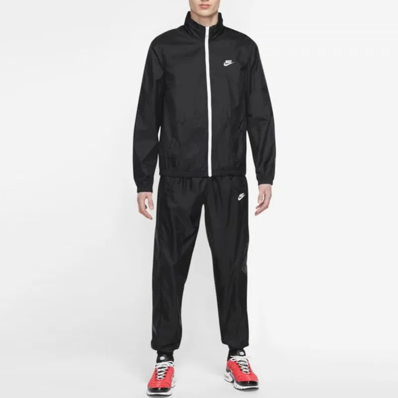 Мужской спортивный костюм с воротником-стойкой Nike, Цвет Black Black — фото 4