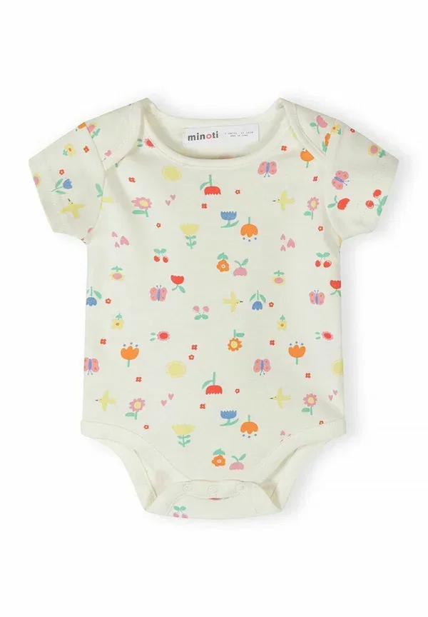 Боди с цветочным принтом 5 pack short sleeve dot and flower Minoti, Light Blue, Pink, Mint, розовый/светло-голубой/мятный — фото 4
