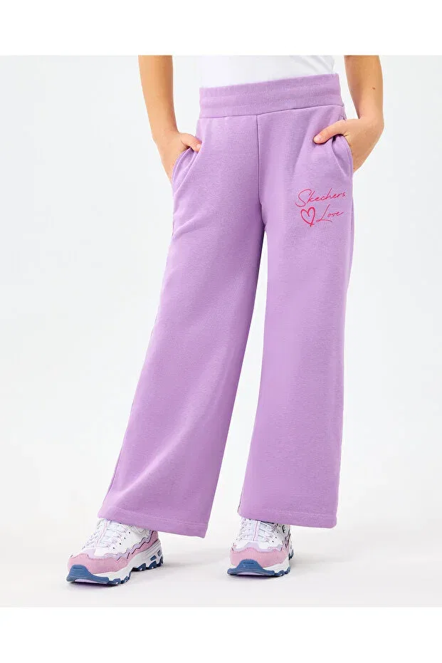 Детские спортивные штаны для девочек с начесом Skechers, Purple — фото 2