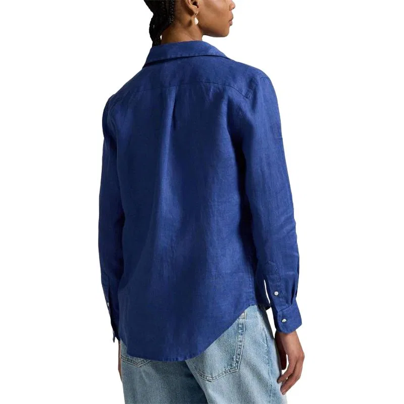 Женская рубашка с длинным рукавом Polo Ralph Lauren, Blue — фото 4