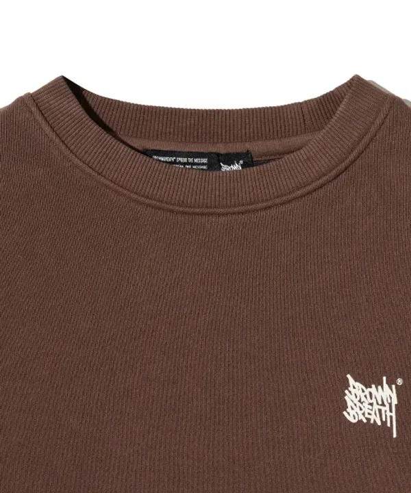 Свитшот с принтом Kids tag pigment Brownbreath Kids, коричневый — фото 4