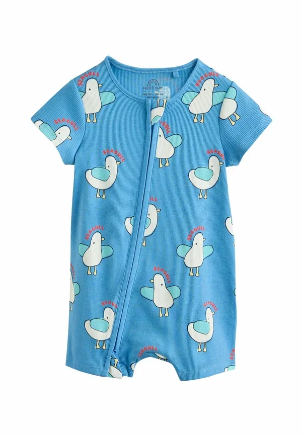Комплект пижам 3 шт из хлопка и эластана Regular fit Two way zip baby rompers Next Blue Yellow, синий/желтый — фото 4