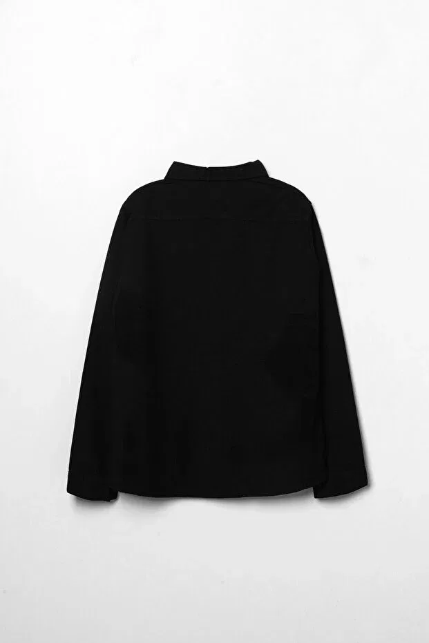 Детская рубашка для мальчиков хлопковая Pollito, Black — фото 3