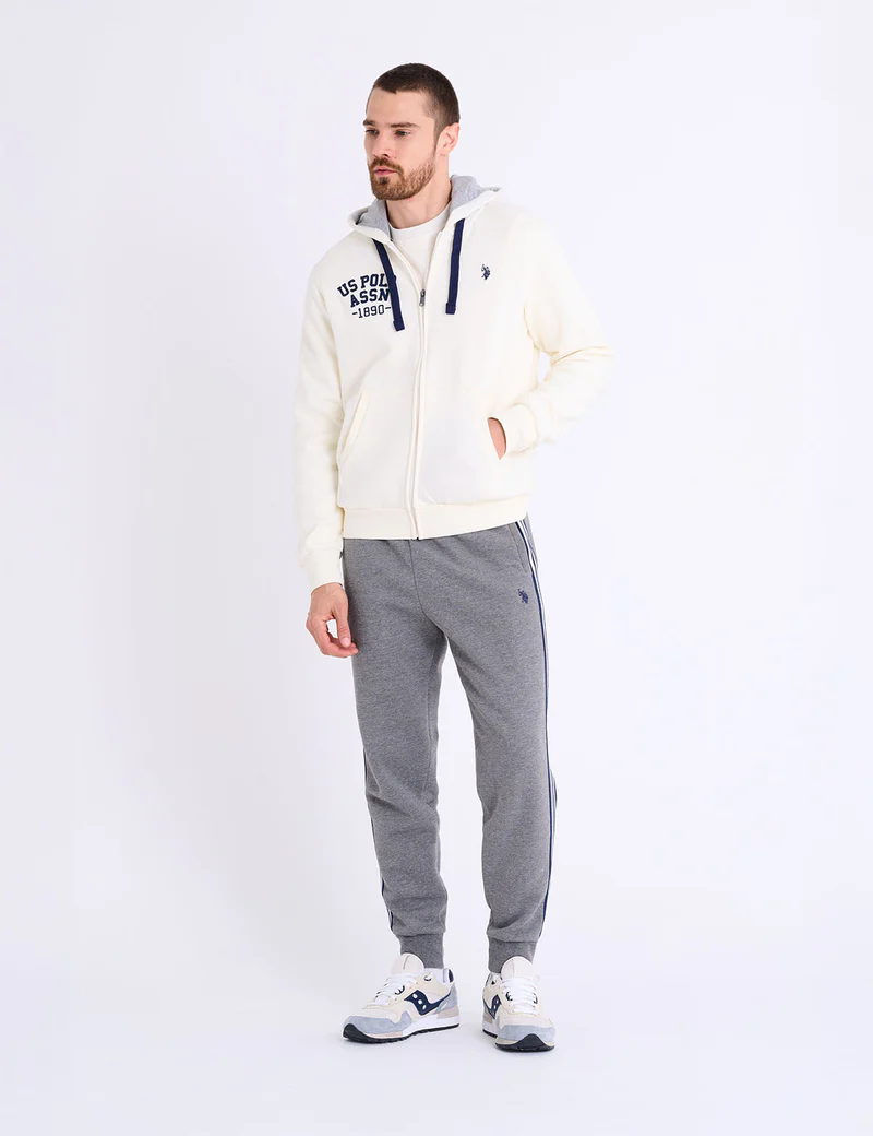 Толстовка U.S. Polo Assn Wordmark Applique Full Zip Fleece, ванильный — фото 4