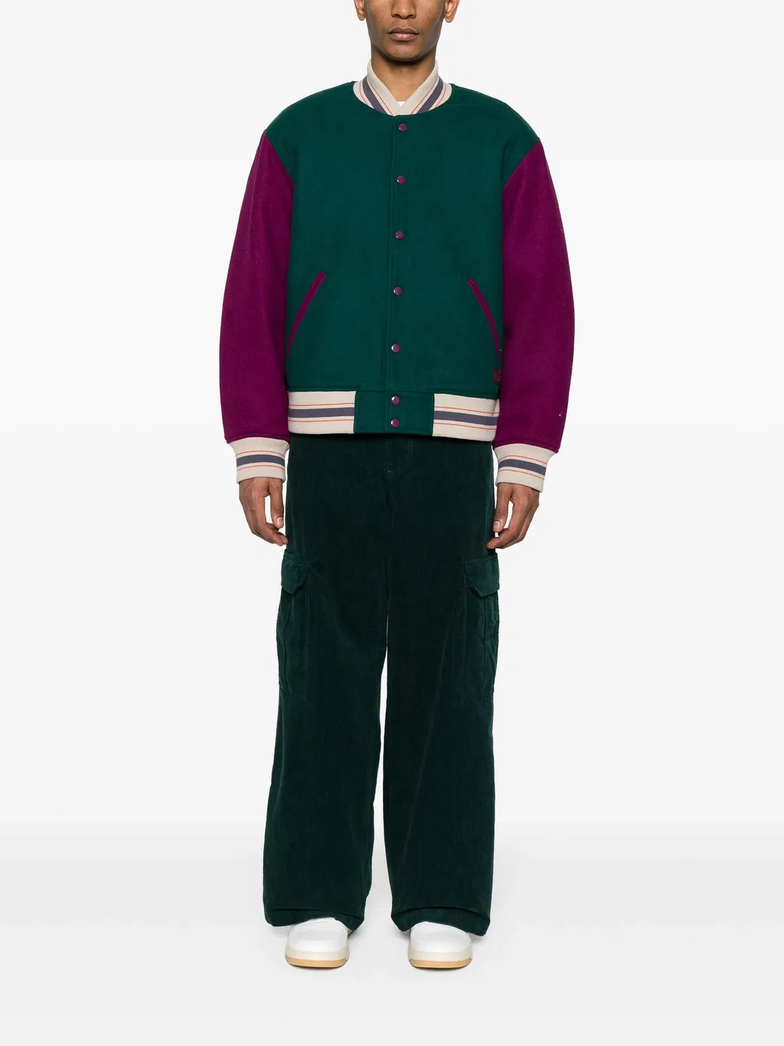 Куртка из фетрана с цветными блоками Acne Studios, зеленый — фото 3