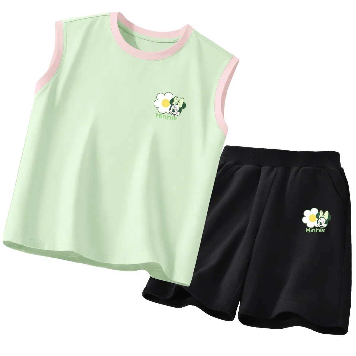 Спортивный костюм для детей, Crew Neck, Disney, Di Floral K Pink Green