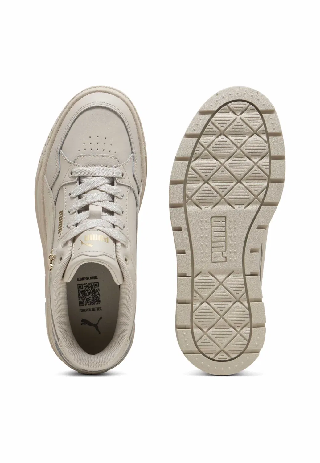 Кроссовки с подвеской в виде идола Кармен II Puma, Silver Fog-Silver Fog- Gold — фото 3