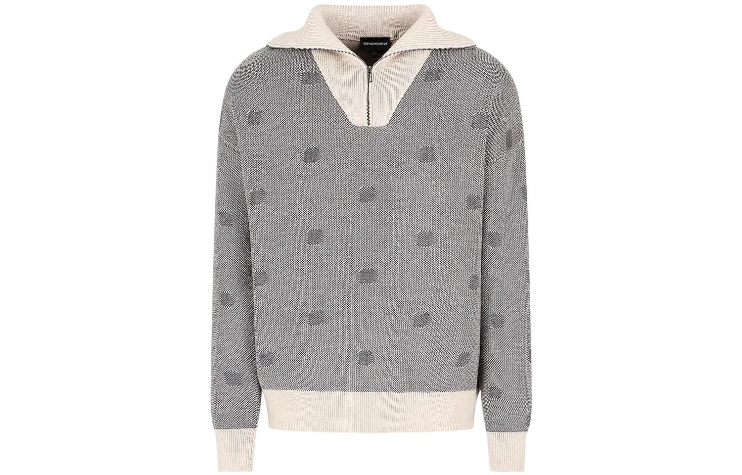 Мужской свитер с воротником-стойкой Gray EMPORIO ARMANI