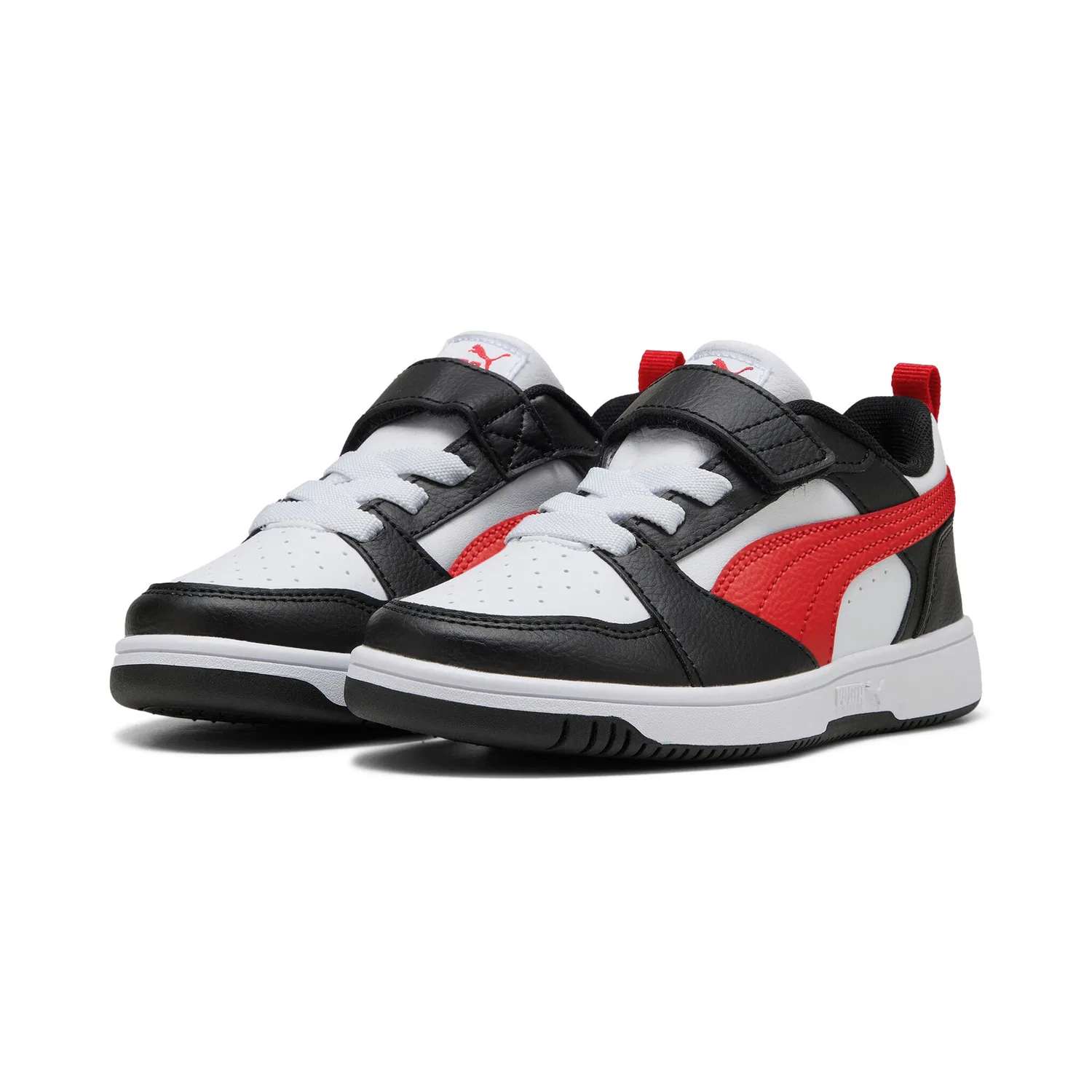 Детские кроссовки полувысокие Rebound V6 PUMA, White/Red/Black