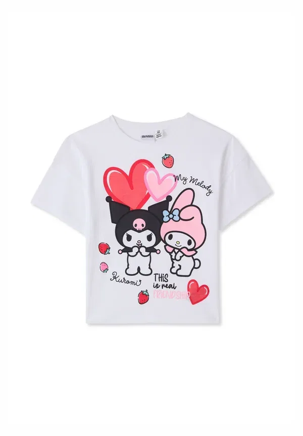 Футболка с принтом Hello Kitty Con kuromi Terranova, bianco ottico, белый — фото 4