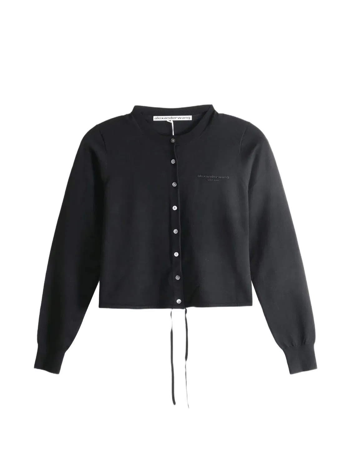 Кардиган с кулиской и вышитым логотипом Alexander Wang, черный