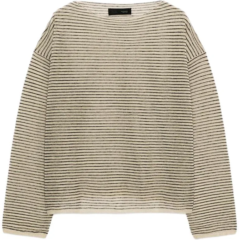 Женский свитер с полосатым принтом ZARA, Stripes