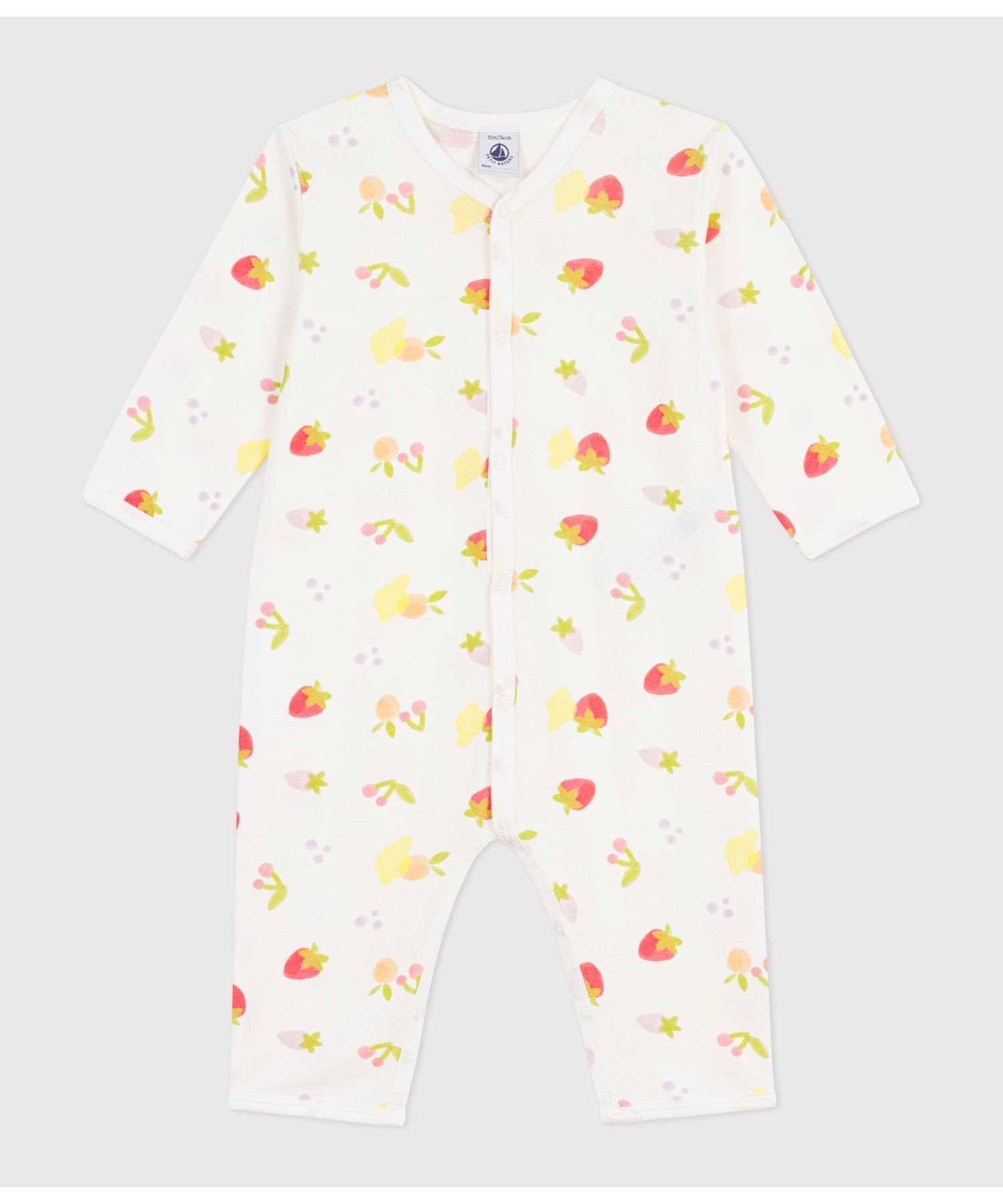 Комбинезон без штанин с фруктовым принтом Petit Bateau, Off-white/Multicolor