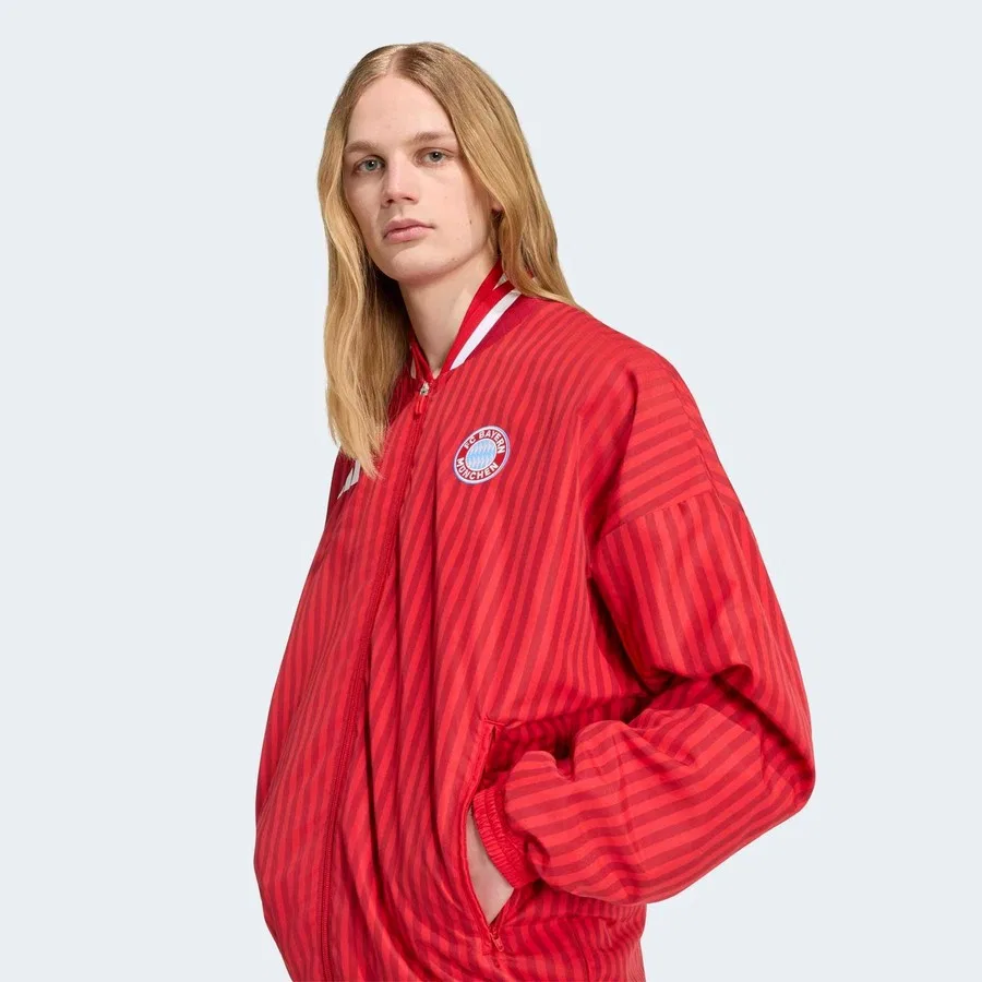 Куртка спортивная с длинным рукавом FC Bayern München Stadyum adidas, Красный — фото 4