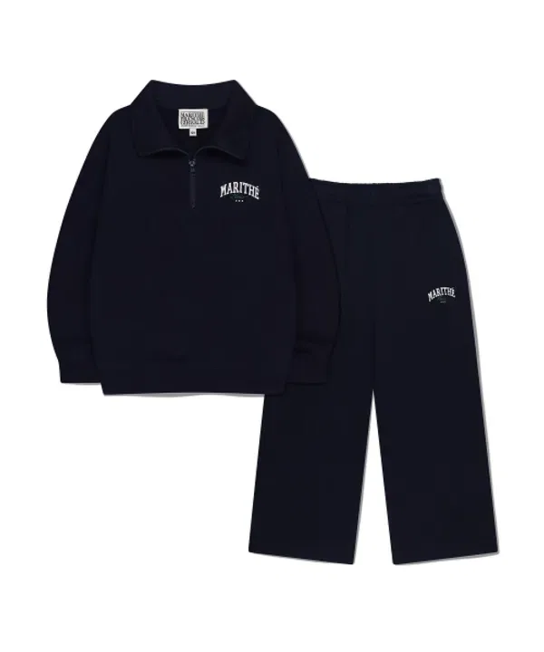 Детский спортивный костюм-полувер с молнией, navy, Marithé Kids — фото 2