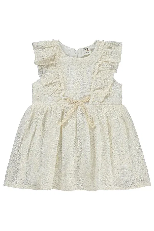 Детское платье для девочек кружевное Lace bell bow dress Civil Baby, Ecru