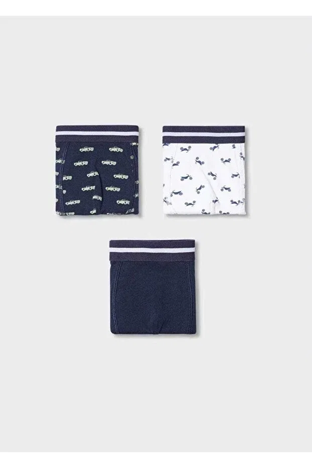 Детский комплект боксеров для мальчиков с принтом Mango Kids, Navy Blue