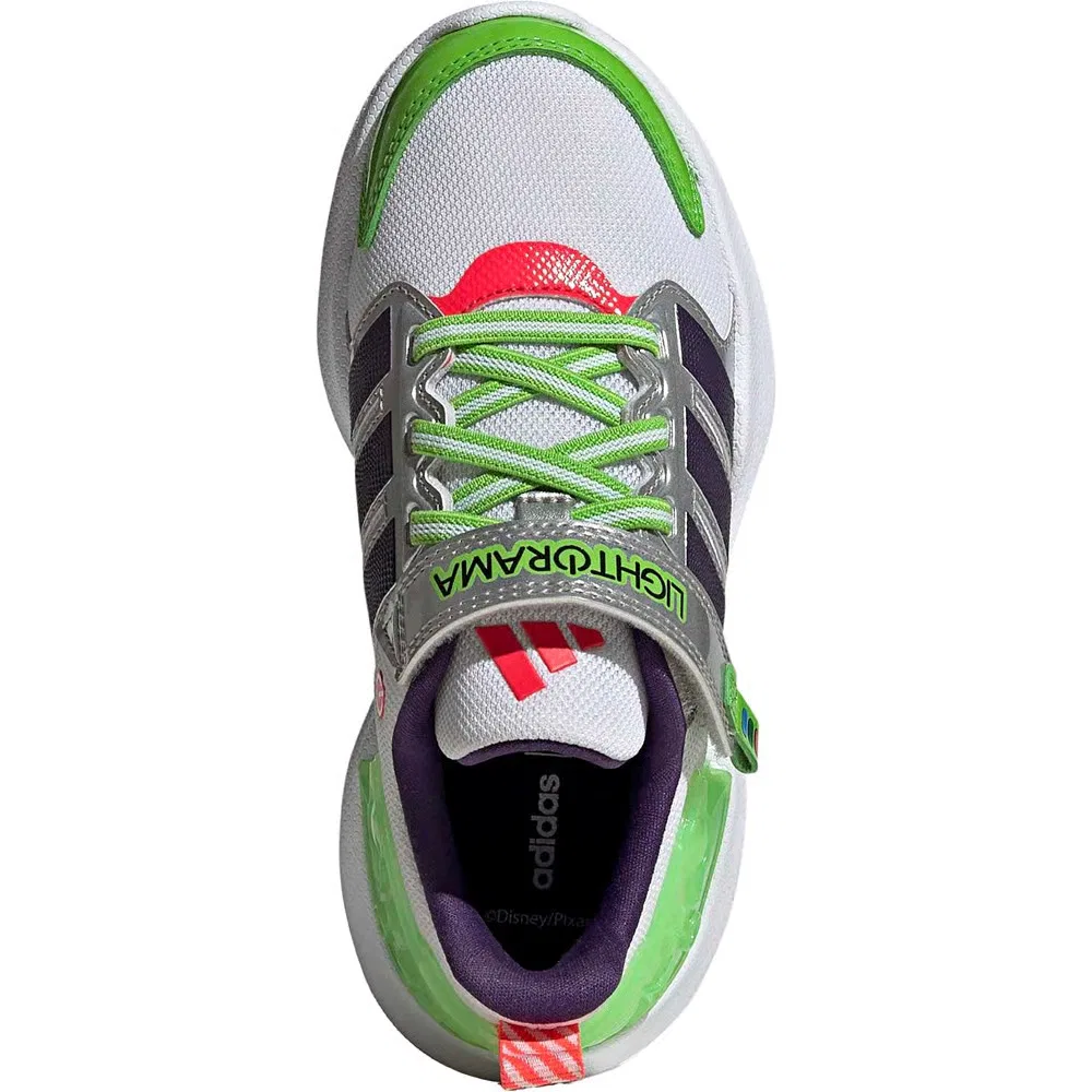 Детские кроссовки Lightorama Runner на эластичных шнурках Adidas, White/Purple/Red — фото 4