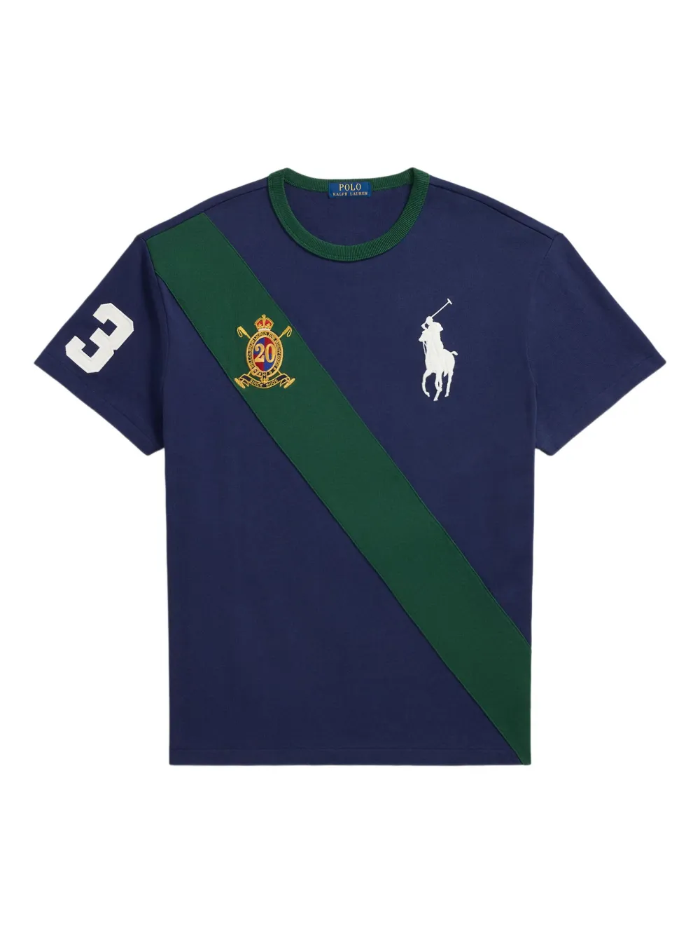 

Футболка с отделкой в полоску POLO RALPH LAUREN, синий