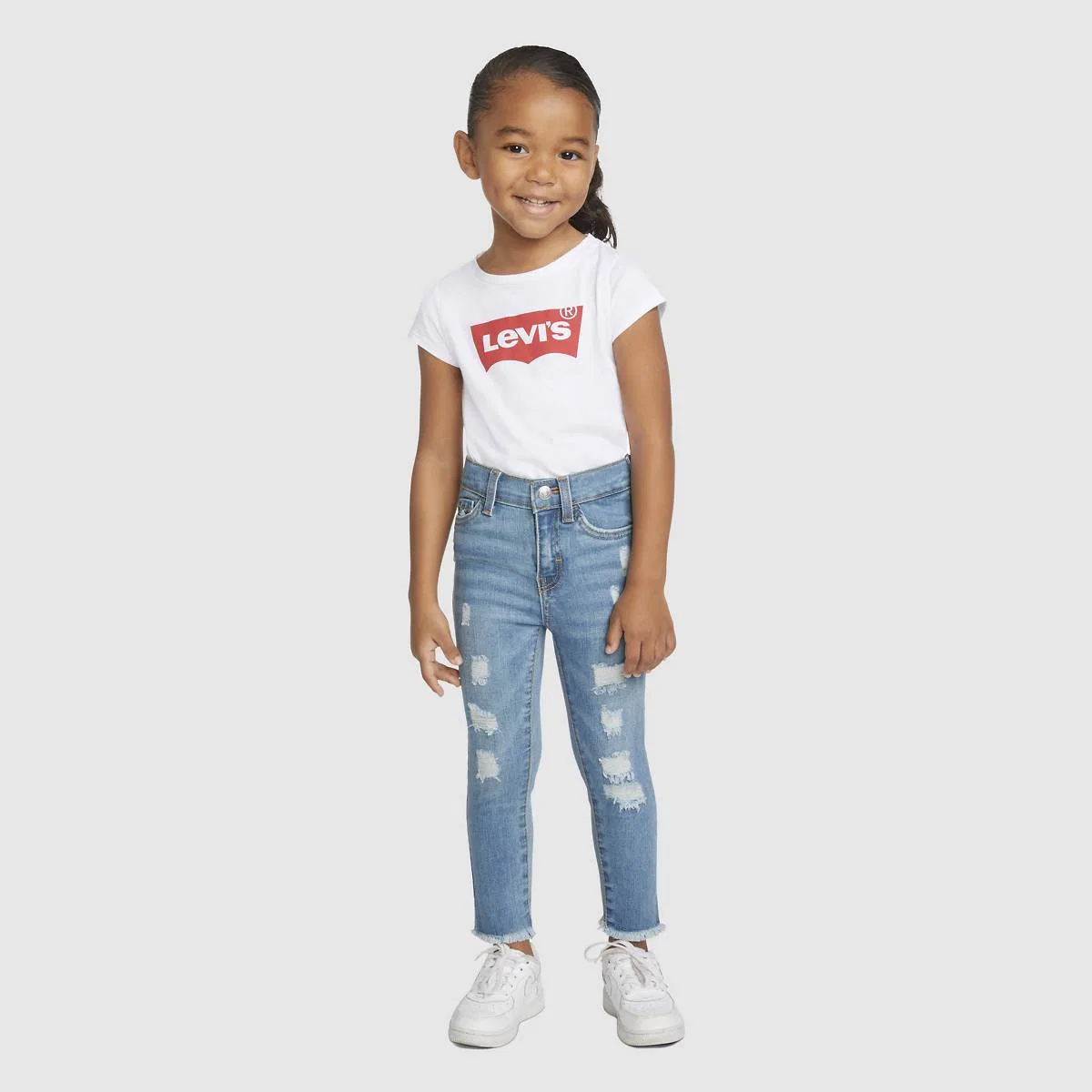 Джинсы с высокой посадкой и очень узким кроем 720 для девочек 2T-4T Levi's, Roger That - Light Wash