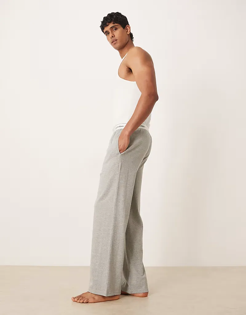 Пижамные штаны Calvin Klein Icon из эластичного хлопка серого — фото 3
