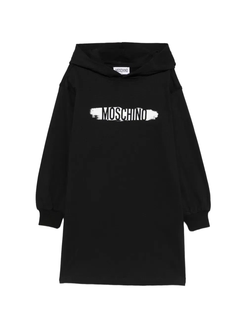 Платье с капюшоном, логотипом Moschino Kids, черный