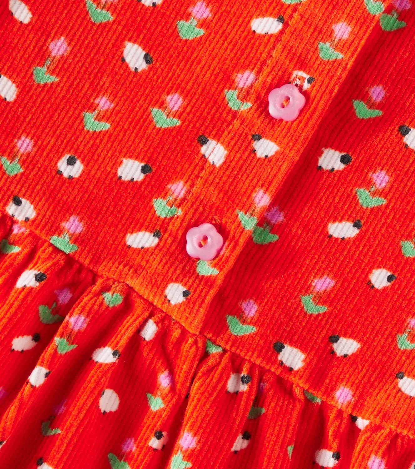 Детское хлопковое платье с принтом Stella McCartney Kids, красный — фото 3