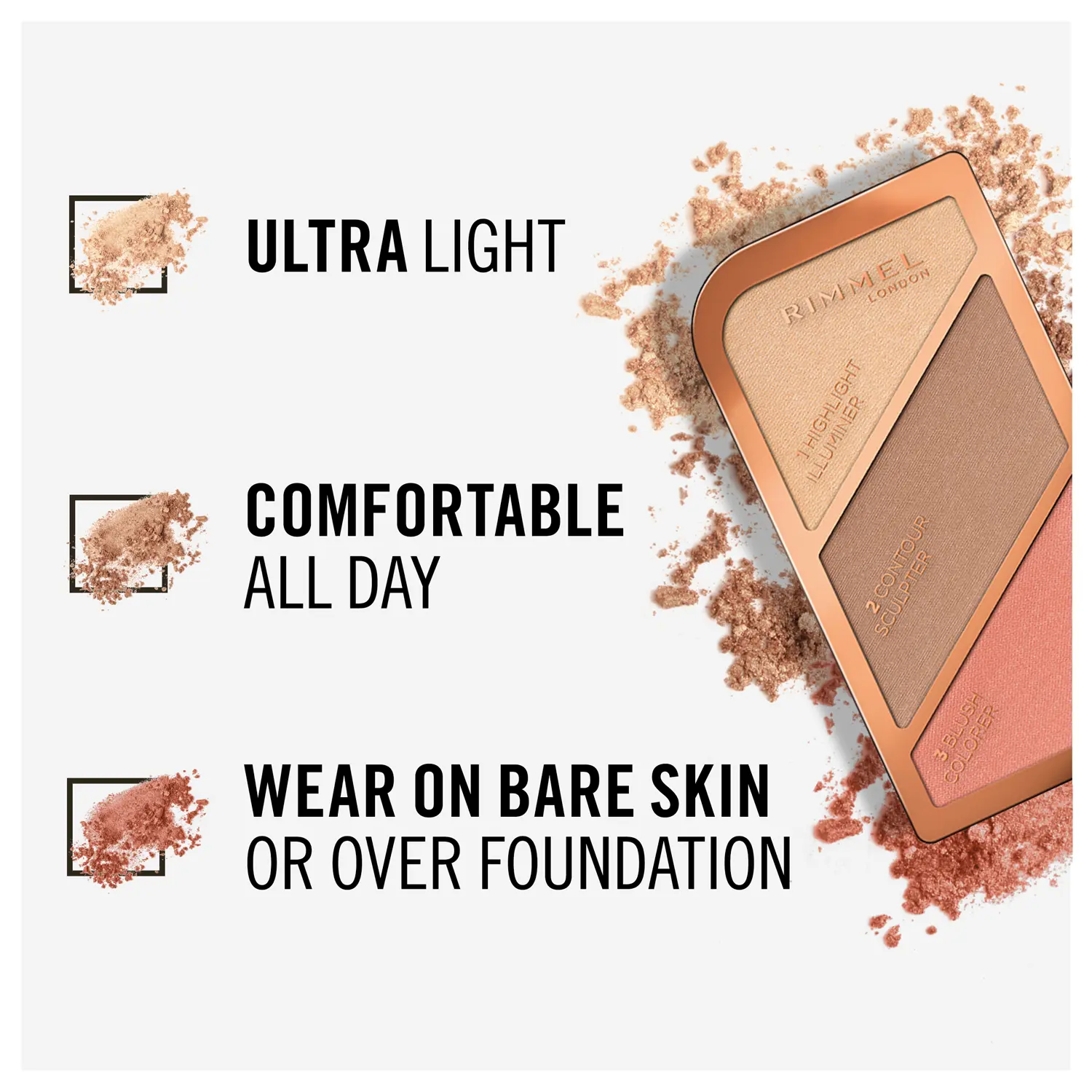 Rimmel сияющая палетка для контурирования лица Coral Glow 002, 20 г — фото 3