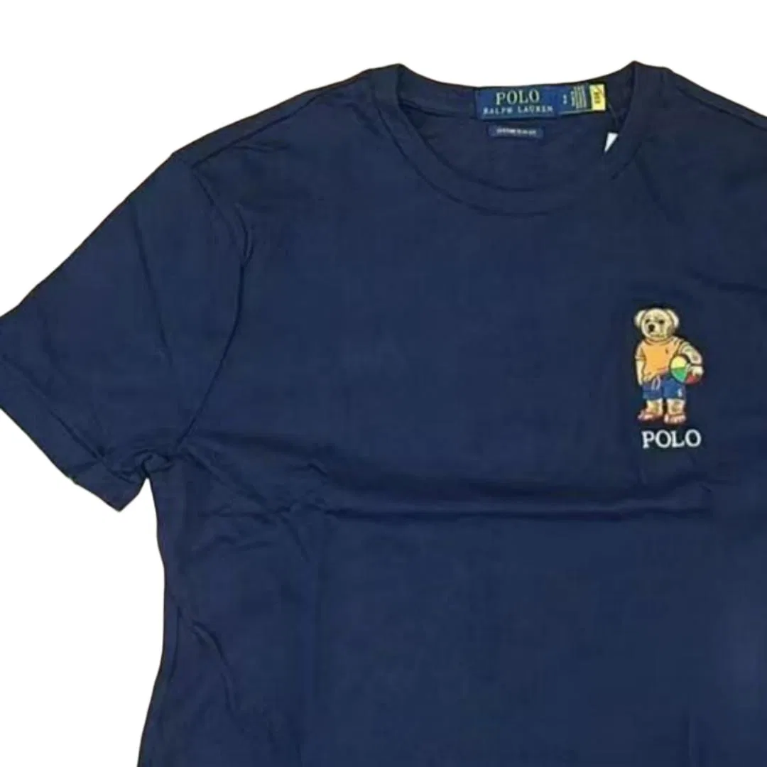 Мужская футболка с принтом Polo Bear Marine Blue Crew Neck Moderate Straight Fit Polo Ralph Lauren, Marine Blue — фото 4