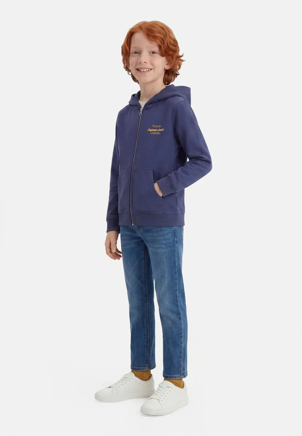 Толстовка на молнии с капюшоном и опечаткой Jornorrebro Jack & Jones Junior, Crown Blue