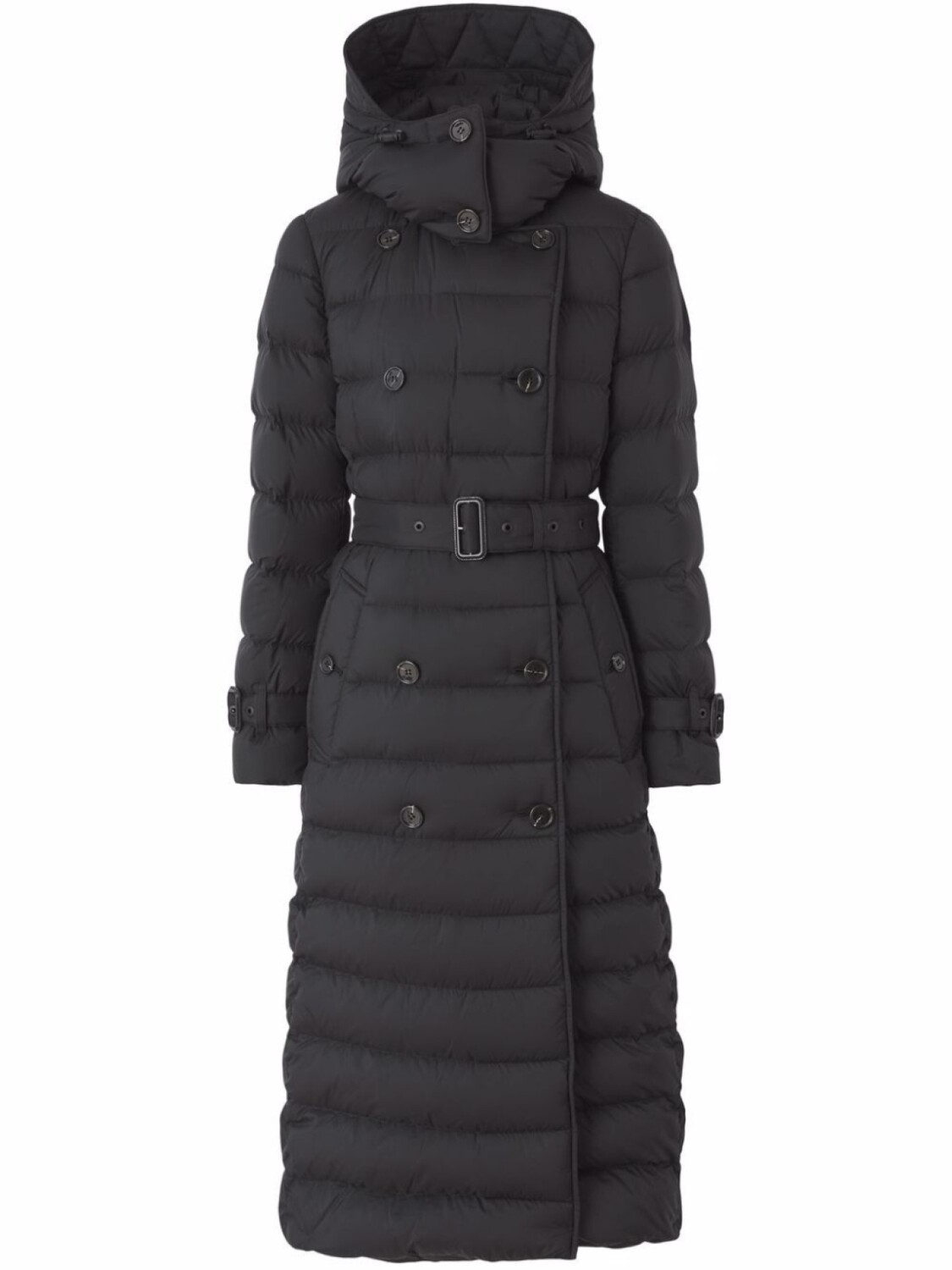 

Пуховик со съемным капюшоном Burberry, черный
