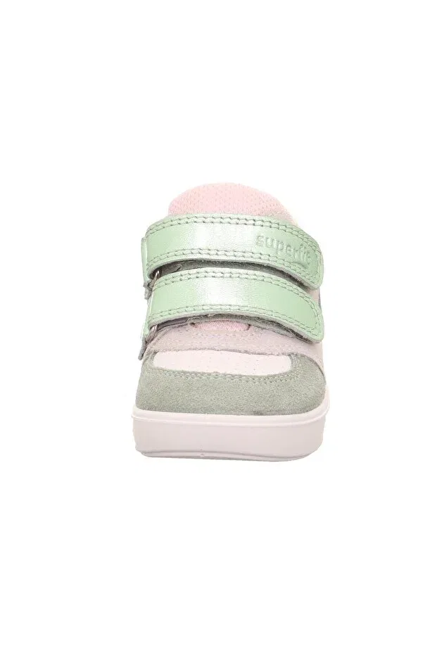 Детские кроссовки для девочек на липучке Superfit, Pink Gray Suede Leather — фото 4