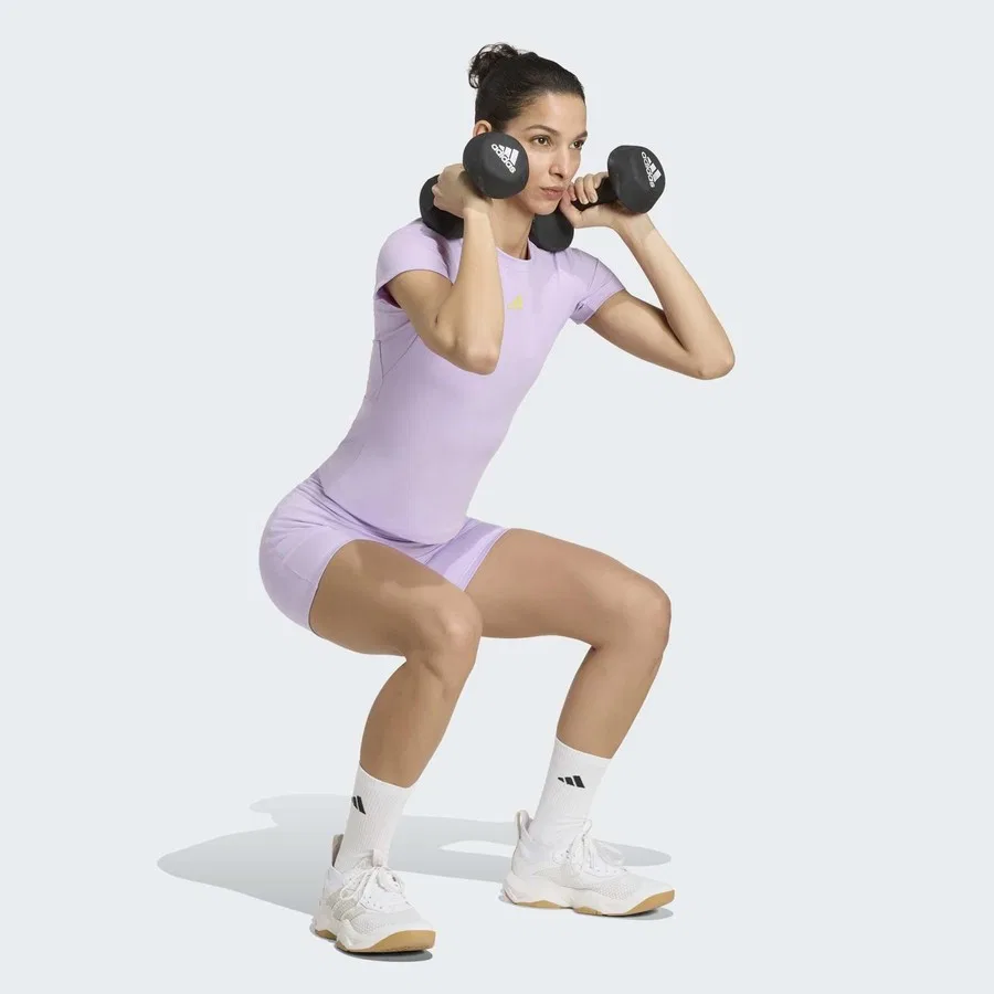 Женские спортивные леггинсы с принтом Studio All Me Booty adidas, Фиолетовый — фото 4