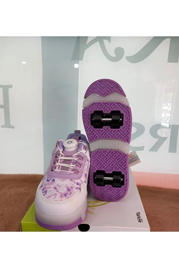 Детские кеды для девочек с принтом Ndropss, Pink — фото 3