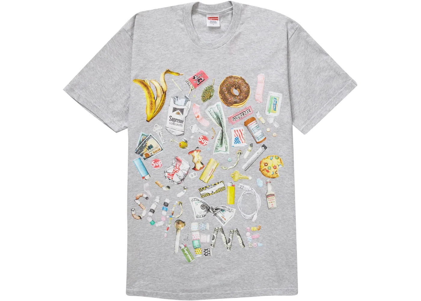 Мужская футболка с принтом Supreme Tee (SS23), Ash Grey