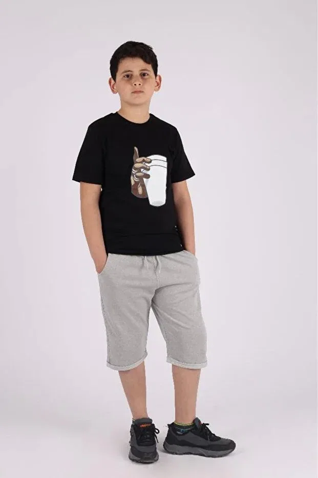 Детские шорты для мальчиков с двойными карманами Basic Çiko Kids, Gray — фото 4