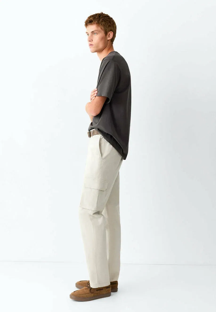 Подростковые брюки-карго Mango Kids, Off-White — фото 4
