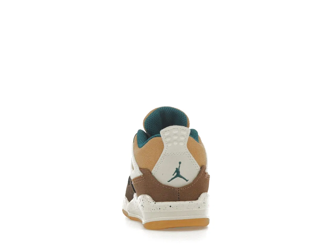 Детские кроссовки Lifestyle с принтом Jordan 4 Retro Jordan, Cacao Wow/Geode Teal/Ale Brown/Twine/Sail/Luminous Green — фото 4